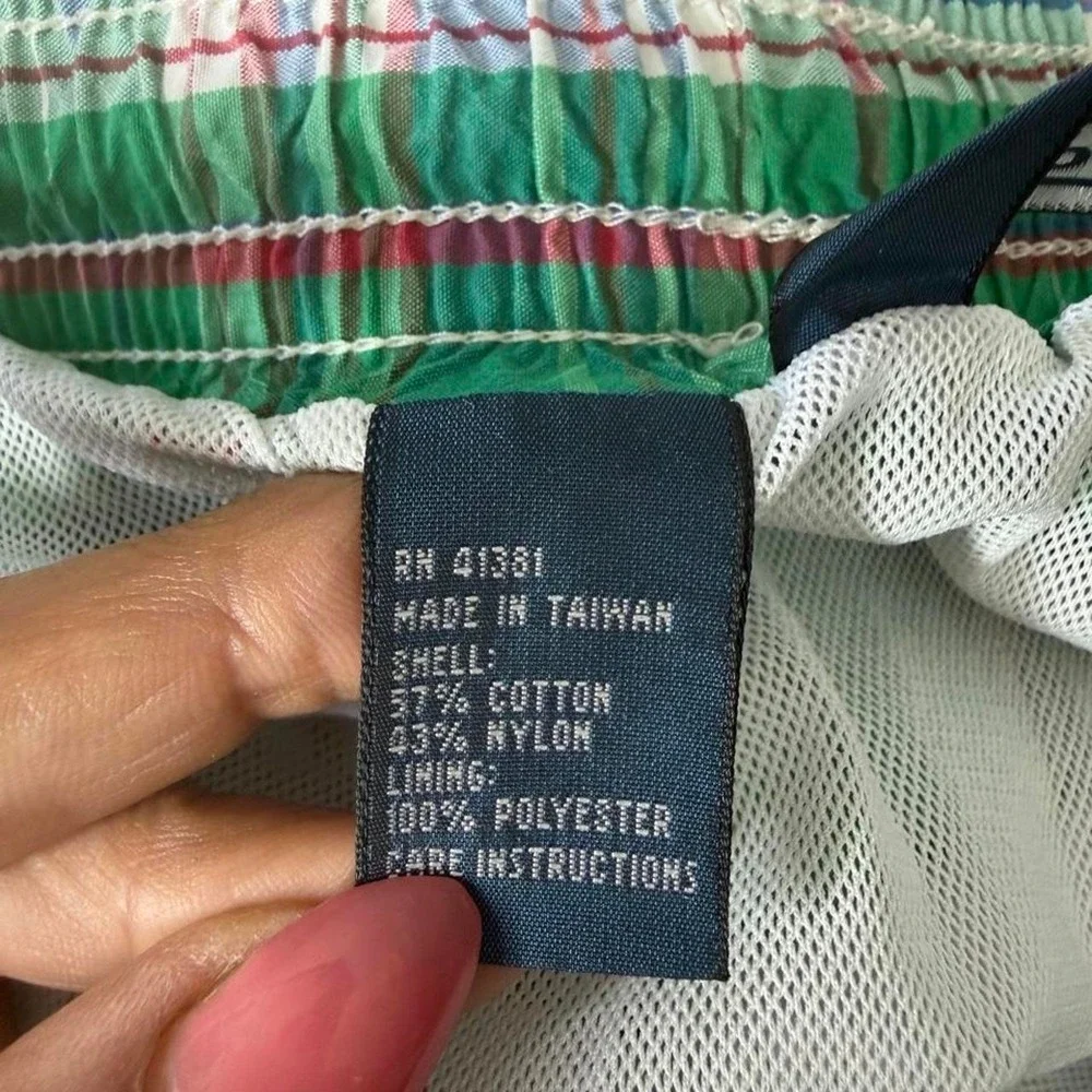 Polo Ralph Lauren Green Plaid Swim Trunks Shorts Men's Small Mesh Lined Preppy